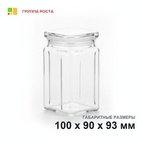 Емкость стеклянная, внутр. разм. 75*65*80мм, (под штатив на 30 стекол)