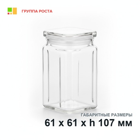 Емкость стеклянная, 32*32*86 мм на 5 стекол вертикально